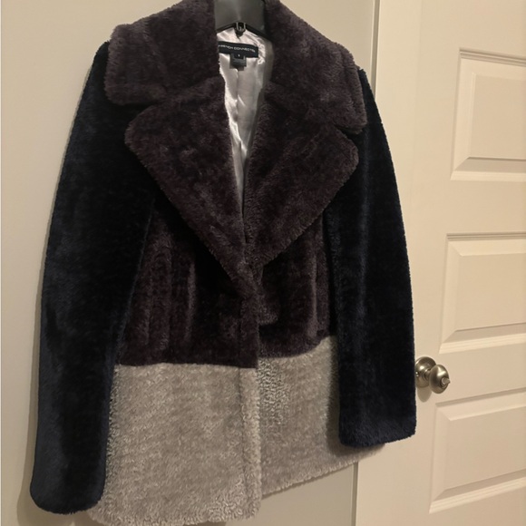 French Connection Blue and Grey Teddy Jacket - Picture 6 of 7